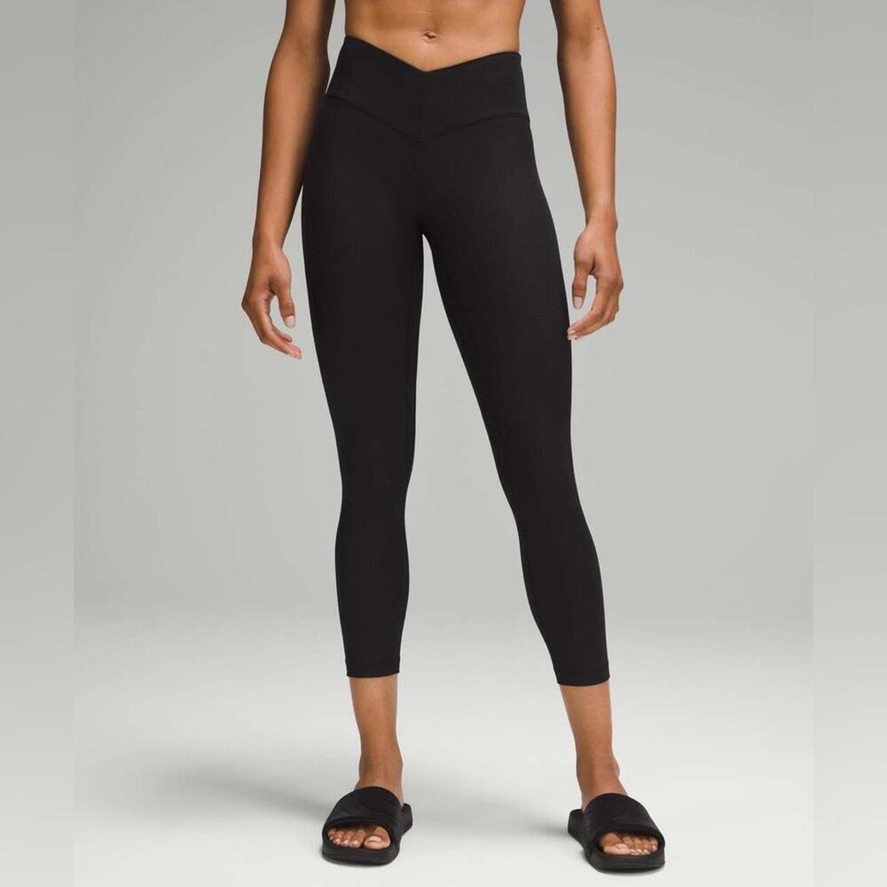 1 🖤 Lululemon V-Waist Yoga Tight 25" *Grid Texture - Black